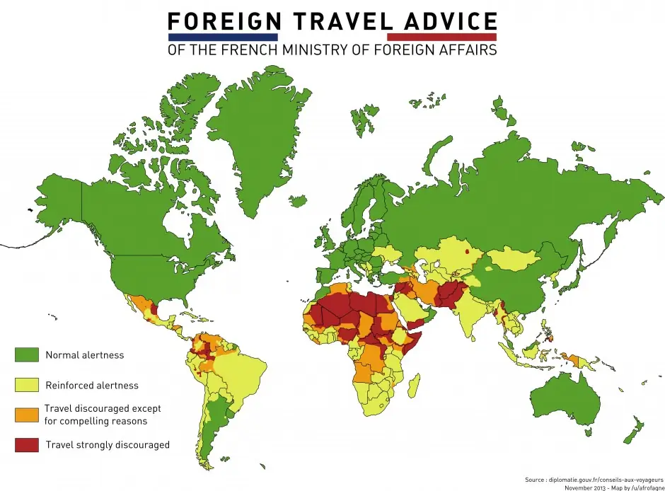 Where it’s okay to travel (according to France)