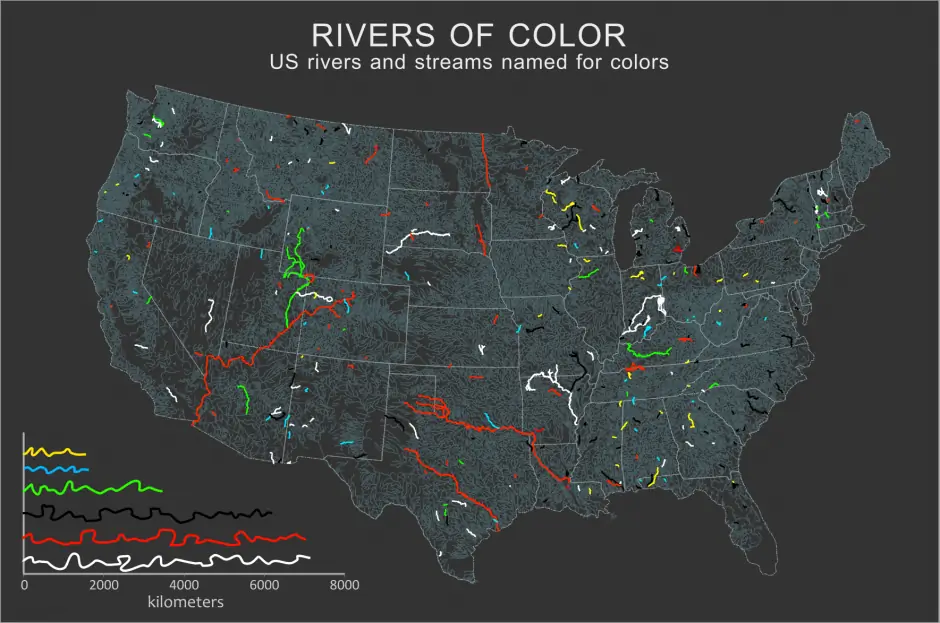 Rivers named after colors