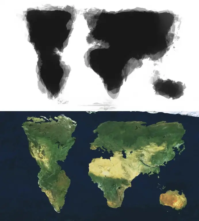 Composite map of 30 people’s attempts to draw the world