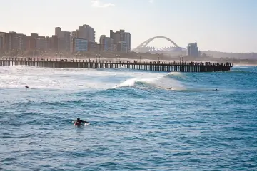 Ocean and surfers, Durban