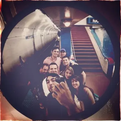 People standing on a subway platform